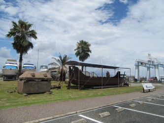 古代船「海王」 この小さな船で瀬戸内海を渡ったんですよね。すごい!