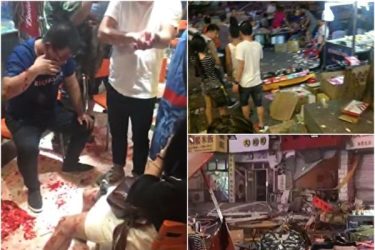 中国でまたも爆発が発生 遼寧省の夜市で40人以上死傷か(ネットで出回る事故現場とみられる写真)