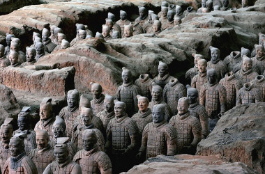 世界遺産となっている中国兵馬俑(China Photos/Getty Images)
