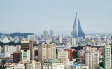 北朝鮮の元山・葛麻半島の巨大な新観光地帯で少なくとも170の建物が建設されていると推定される。写真は2015年平壌の街並み （Photo by Xiaolu Chu/Getty Images）