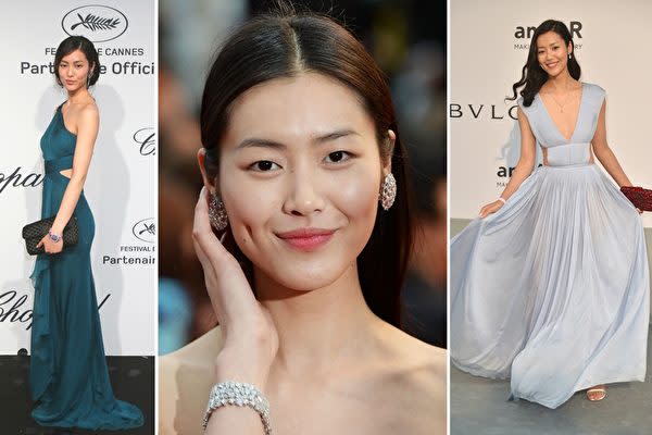 中国湖南省出身スーパーモデル劉雯氏が昨年米フォーブス誌の「世界で最も稼ぐモデル」ランキングで8位獲得した。(Getty Images/大紀元より合成写真)