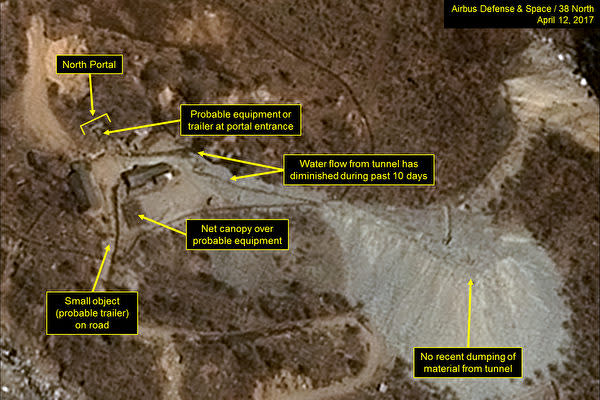 米ジョンズ・ホプキンズ大学の北朝鮮情報サイト「38ノース」は24日、同国豊渓里核実験場で新たな動きを観測したと公表した（38ノースより）