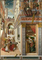 ルネサンス初期の画家カルロ・クリヴェッリが描いた「受胎告知」（Wikimedia Commons）