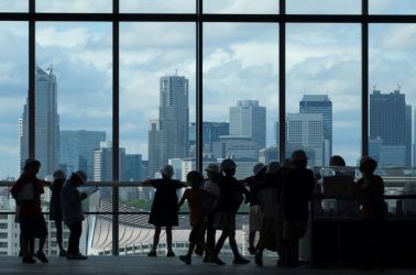 6月、スカイツリーの展望階から望む東京の高層ビル群(KAZUHIRO NOGI/AFP/Getty Images)