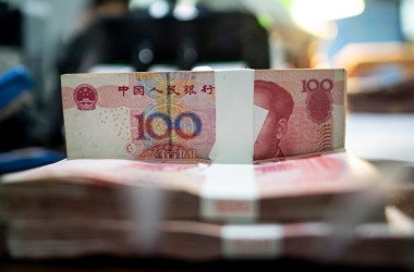 国際金融協会によると、今年1～3月期において中国の総負債は対GDP比で303％に達した（Getty Images）