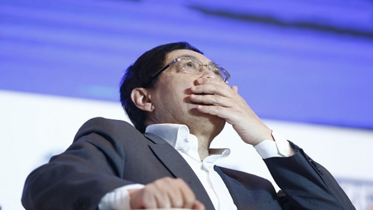 中国の有名企業家で歯に衣着せぬ物言いで人気が高い任志強氏（Press via Getty Images）