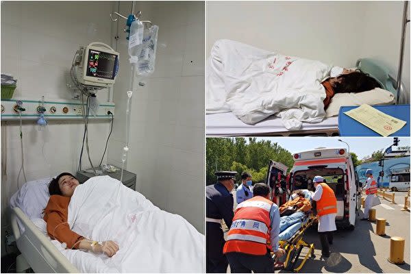 中国人権派弁護士の王全璋氏の妻、李文足さんは4月26日午前、急性虫垂炎で北京市の病院に搬送された（ツイッターより）