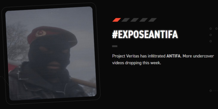 米調査ジャーナリストNGO、プロジェクト・べリタス（Project Veritas）の潜入調査員は、6月4日に公開したビデオの中で、ANTIFAに関して語った（スクリーンショット）