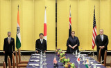 2020年10月6日、東京で米日豪印の4カ国安保対話（Quad）外相会合が開催された（Photo by Kiyoshi Ota / POOL / AFP）