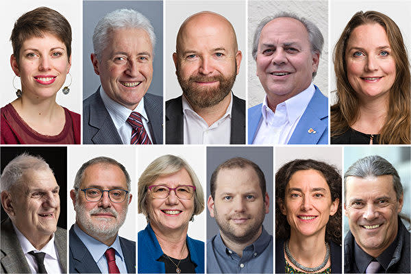 5月13日の第22回「世界法輪大法デー」のために、スイス議員ら110人が法輪功支持のメッセージを贈った(大紀元作成)