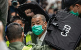 香港の終審法院に出廷した黎智英（ジミー・ライ）氏。2021年2月9日撮影（Photo by Anthony Kwan/Getty Images）