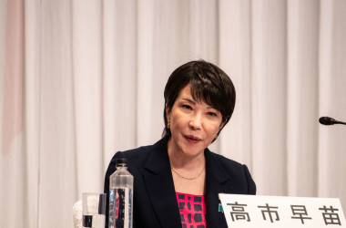 自民党青年局・女性局主催の公開討論会に出席した高市早苗前総務相 (Photo by PHILIP FONG/POOL/AFP via Getty Images)