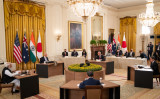 クアッド初となる対面式の首脳会談が25日、米ホワイトハウスで行われた。（Photo by Sarahbeth Maney-Pool/Getty Images）