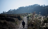 中国では村幹部殺害事件が相次いだ。写真は、中国湖南省宝井県のオレンジ農園に向かう農夫（NOEL CELIS/AFP via Getty Images）