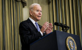 11月6日、ワシントンのホワイトハウスで行われた記者会見で話すジョー・バイデン大統領（Samuel Corum/Getty Images）