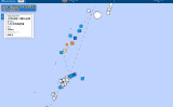 トカラ列島で発生した地震では最大震度5強が観測された（気象庁ホームページより）