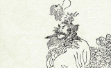 清代の任熊が描いた、蔡照初刻《列仙酒牌》に見られる張道陵（張天師）の挿絵。（public domain）