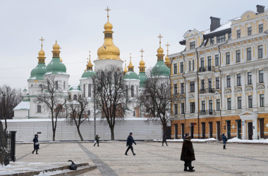 ウクライナの聖ソフィア大聖堂。2022年1月25日撮影。（Photo by Sean Gallup/Getty Images）