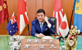 岸信夫防衛相は17日午後、オーストラリアのダットン国防相と電話会談を行った（防衛省提供）