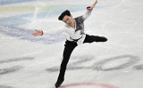 2022年2月6日、北京冬季五輪のフィギュアスケート団体戦に出場した米国のビンセント・ゾウ選手（WANG Zhao/AFP）