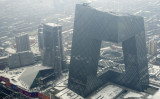 中国・北京にある中国共産党のプロパガンダ機関、中国中央電視台（CCTV）の本社＝2011年2月26日（STR/AFP via Getty Images）